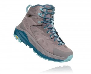 Botte Randonnée Hoka Kaha GORE Femme Grise Turquoise Clair | WVQF65034