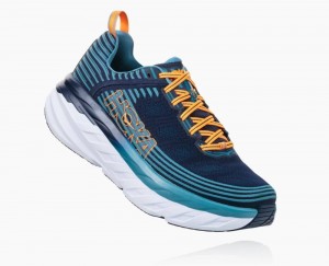 Chaussures Running Route Hoka Bondi 6 Homme Noir Bleu | JHGT20945