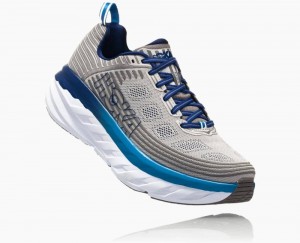 Chaussures Running Route Hoka Bondi 6 Homme Bleu Grise | OQNH17258