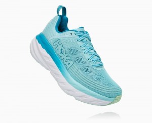 Chaussures Running Route Hoka Bondi 6 Wide Femme Marron Bleu | CPGD98307