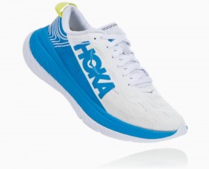 Chaussures Running Route Hoka Carbon X Femme Blanche Bleu | PMNW48065