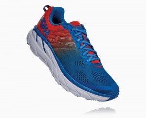 Chaussures Running Route Hoka Clifton 6 Homme Rouge Bleu Royal Bleu | HMDE42716