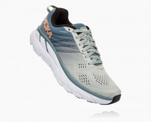 Chaussures Running Route Hoka Clifton 6 Wide Femme Lead/Sea Foam | NKAE27154