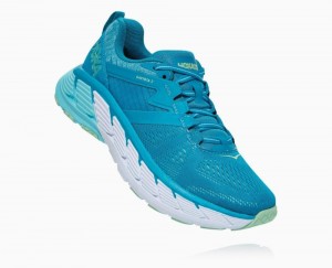 Chaussures Running Route Hoka Gaviota 2 Femme Bleu Vert Grise | BOSU72031