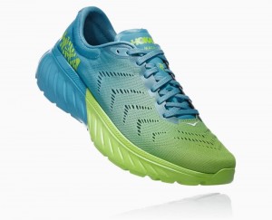 Chaussures Running Route Hoka Mach 2 Homme Bleu Vert Clair | PTZI47015