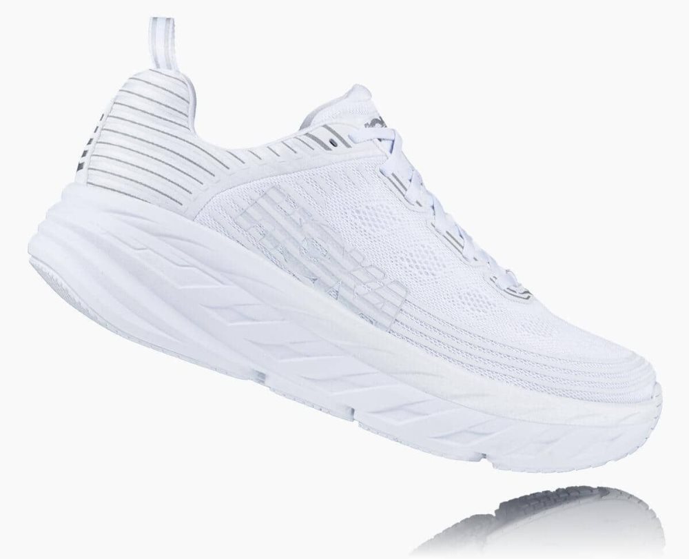 Basket Hoka Bondi 6 Wide Homme Blanche Blanche | DWLY87416