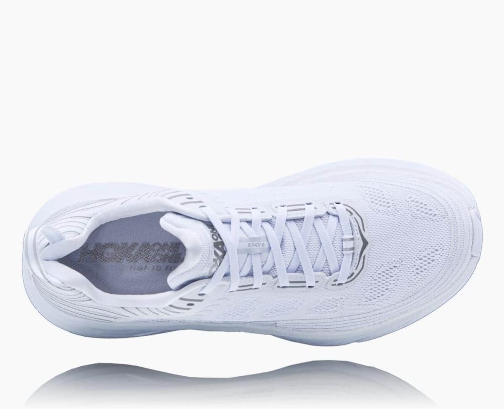 Basket Hoka Bondi 6 Wide Homme Blanche Blanche | DWLY87416