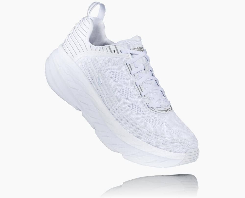 Basket Hoka Bondi 6 Wide Homme Blanche Blanche | DWLY87416