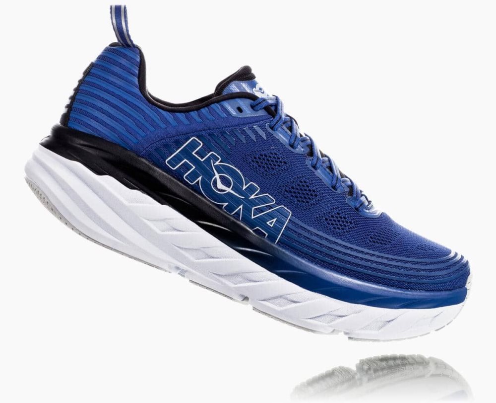 Basket Hoka Bondi 6 Wide Homme Bleu Grise Foncé | IPSZ63742