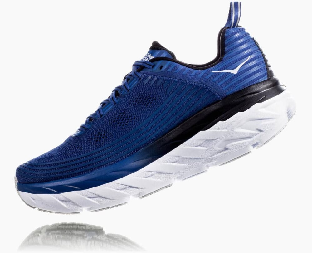 Basket Hoka Bondi 6 Wide Homme Bleu Grise Foncé | IPSZ63742