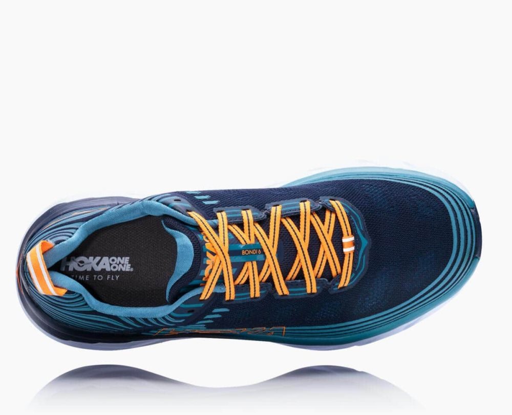 Basket Hoka Bondi 6 Wide Homme Noir Bleu | AEYV91738