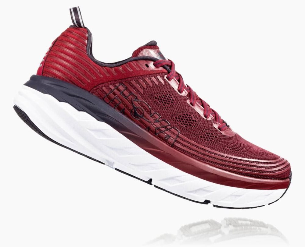 Basket Hoka Bondi 6 Wide Homme Rouge Obsidienne | IXCV08297