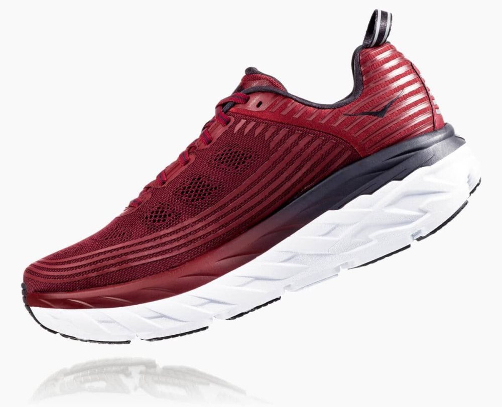 Basket Hoka Bondi 6 Wide Homme Rouge Obsidienne | IXCV08297