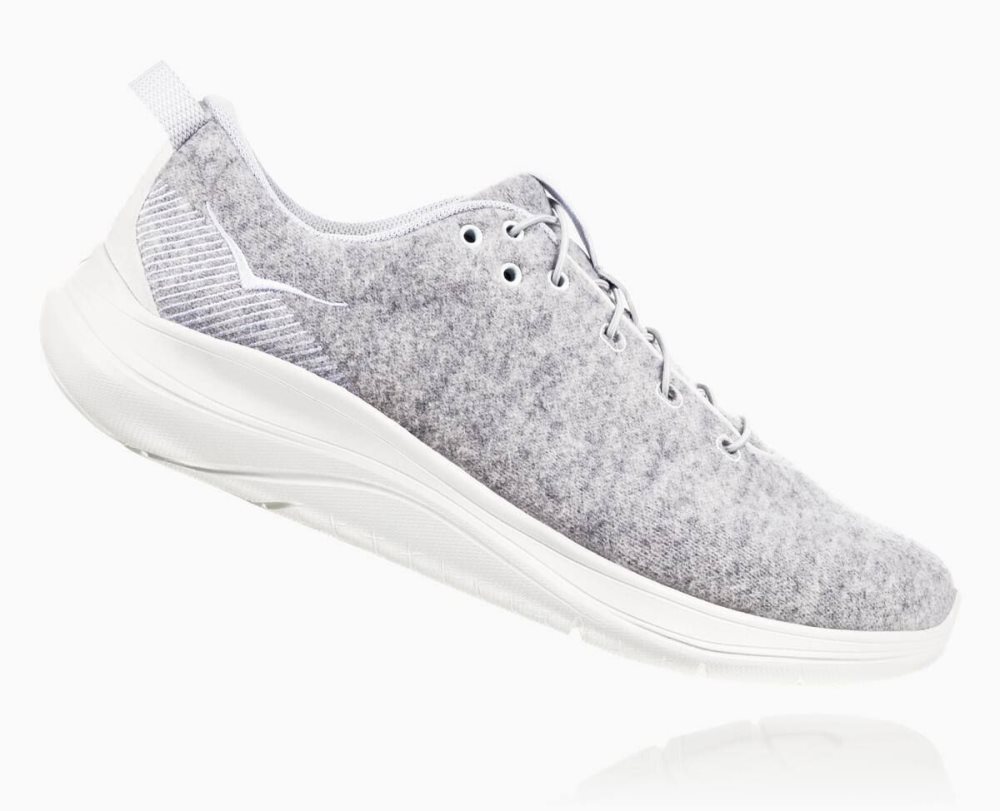 Basket Hoka Hupana Flow Wool Femme Lunar Rock/Blanc De Blanc | KMYL32701