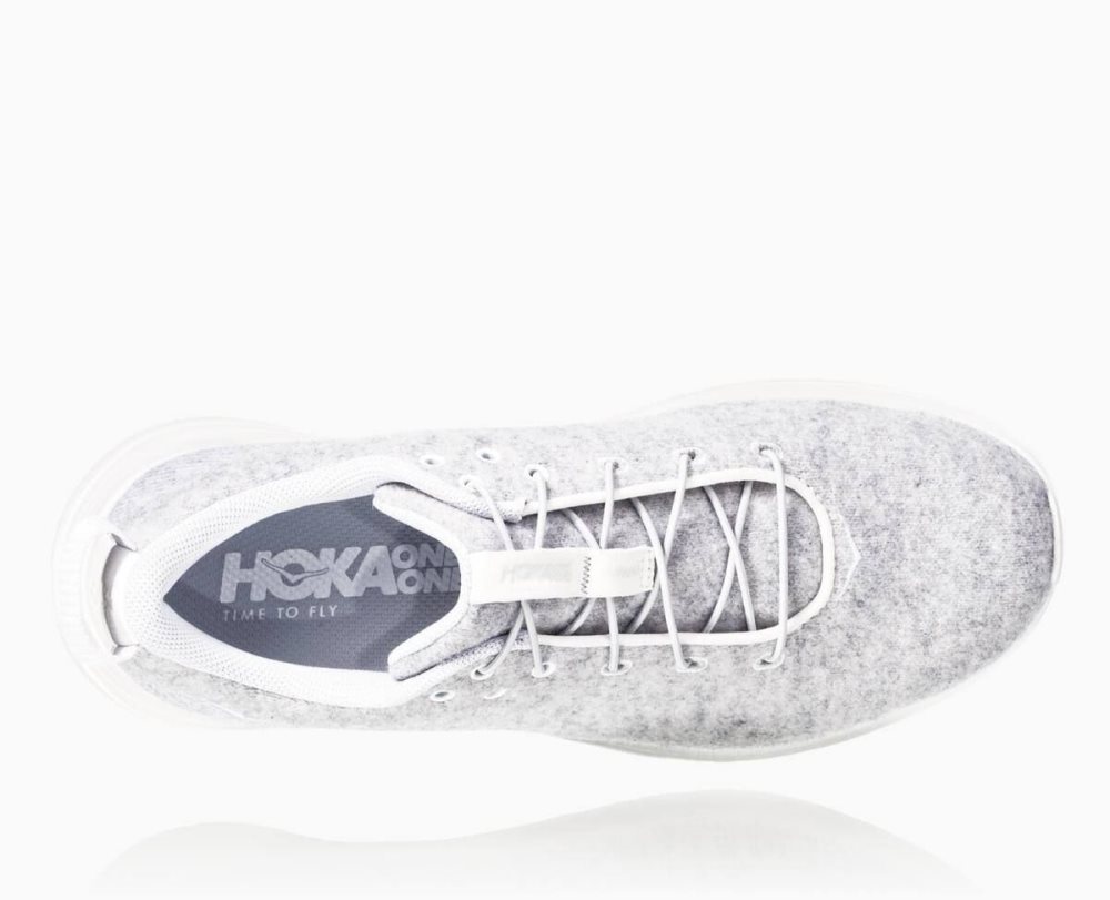 Basket Hoka Hupana Flow Wool Femme Lunar Rock/Blanc De Blanc | KMYL32701