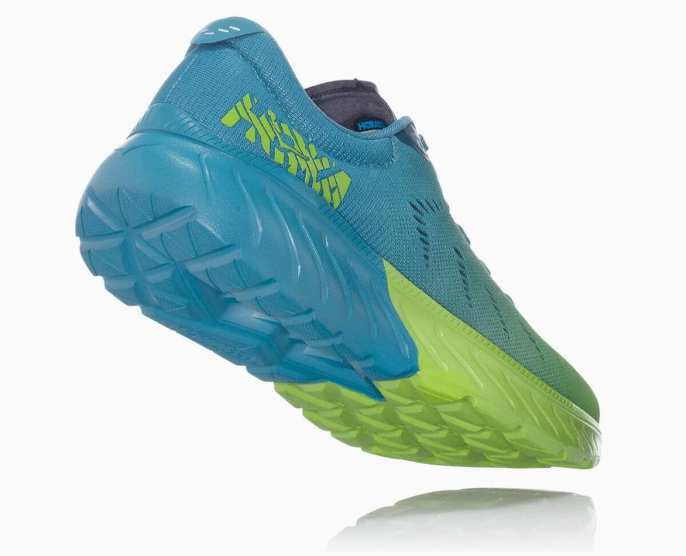 Basket Hoka Mach 2 Homme Bleu Vert Clair | XDJV36514