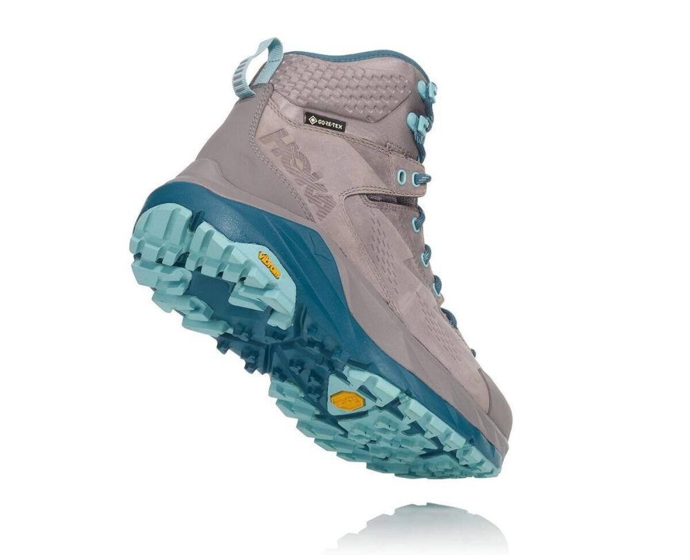 Botte Randonnée Hoka Kaha GORE Femme Grise Turquoise Clair | WVQF65034