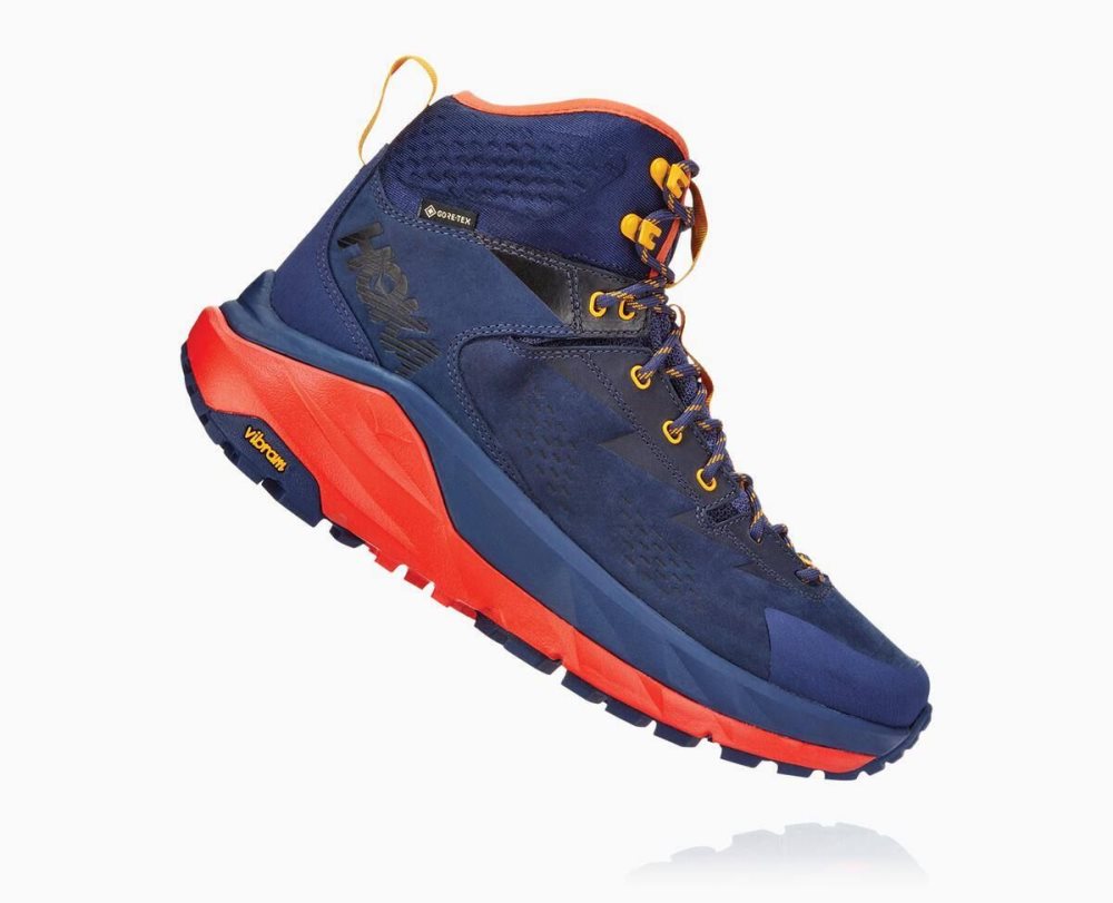 Botte Randonnée Hoka Kaha GORE Homme Bleu Rouge | NAPX79863