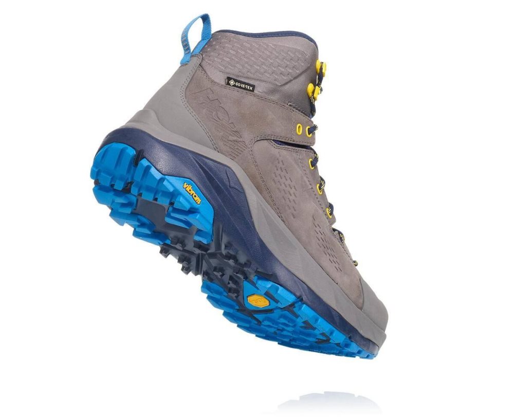 Botte Randonnée Hoka Kaha GORE Homme Grise Bleu | QMJI52497