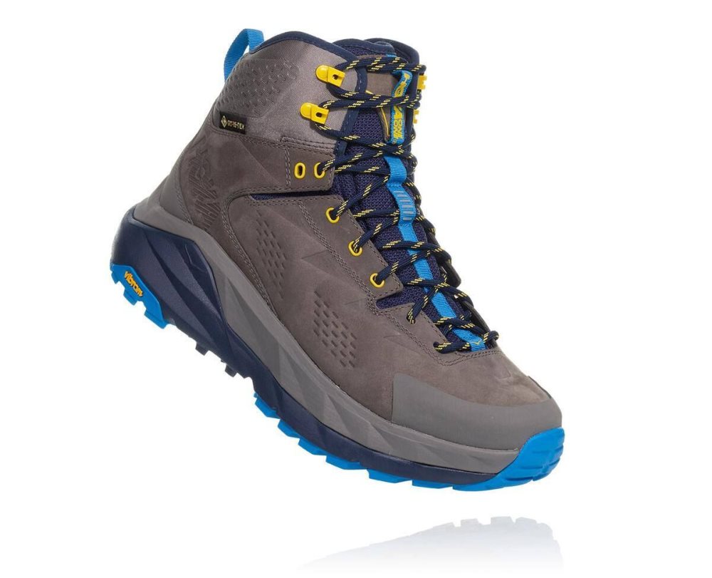 Botte Randonnée Hoka Kaha GORE Homme Grise Bleu | QMJI52497