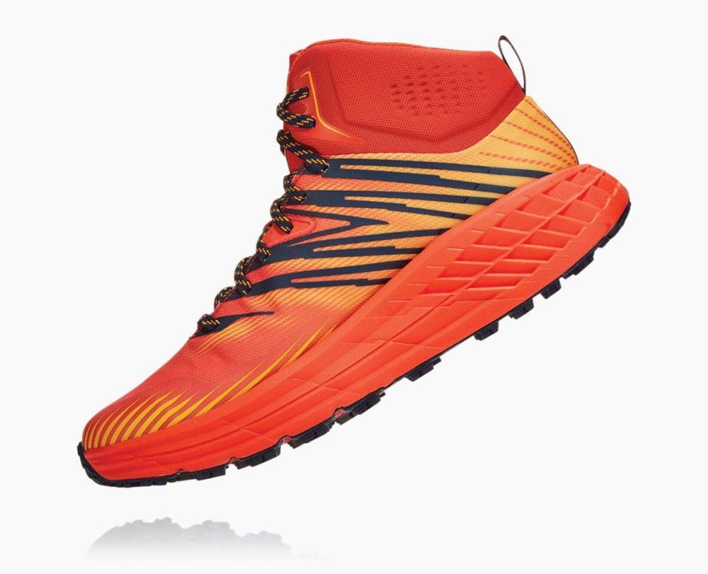 Botte Randonnée Hoka Speedgoat Mid GORE Homme Rouge Doré | PMRU06893