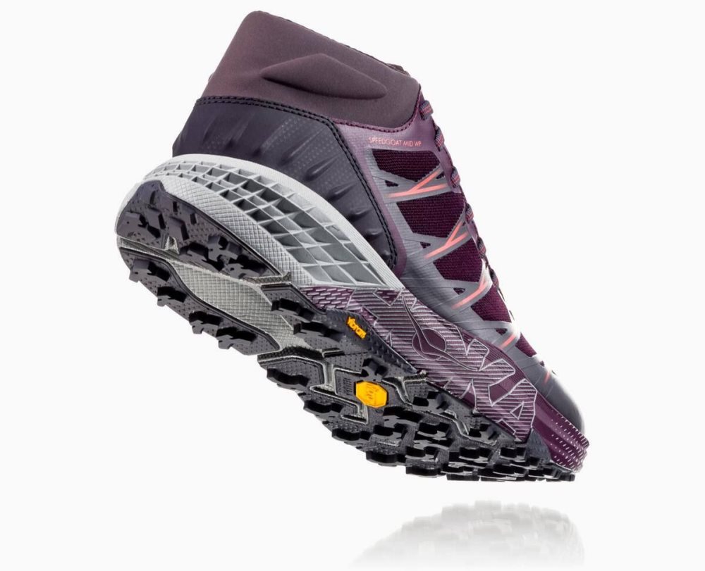 Botte Randonnée Hoka Speedgoat Mid Waterproof Femme Obsidienne Violette | FRSL78913