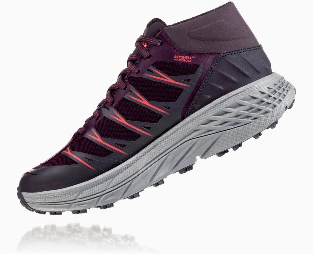 Botte Randonnée Hoka Speedgoat Mid Waterproof Femme Obsidienne Violette | FRSL78913