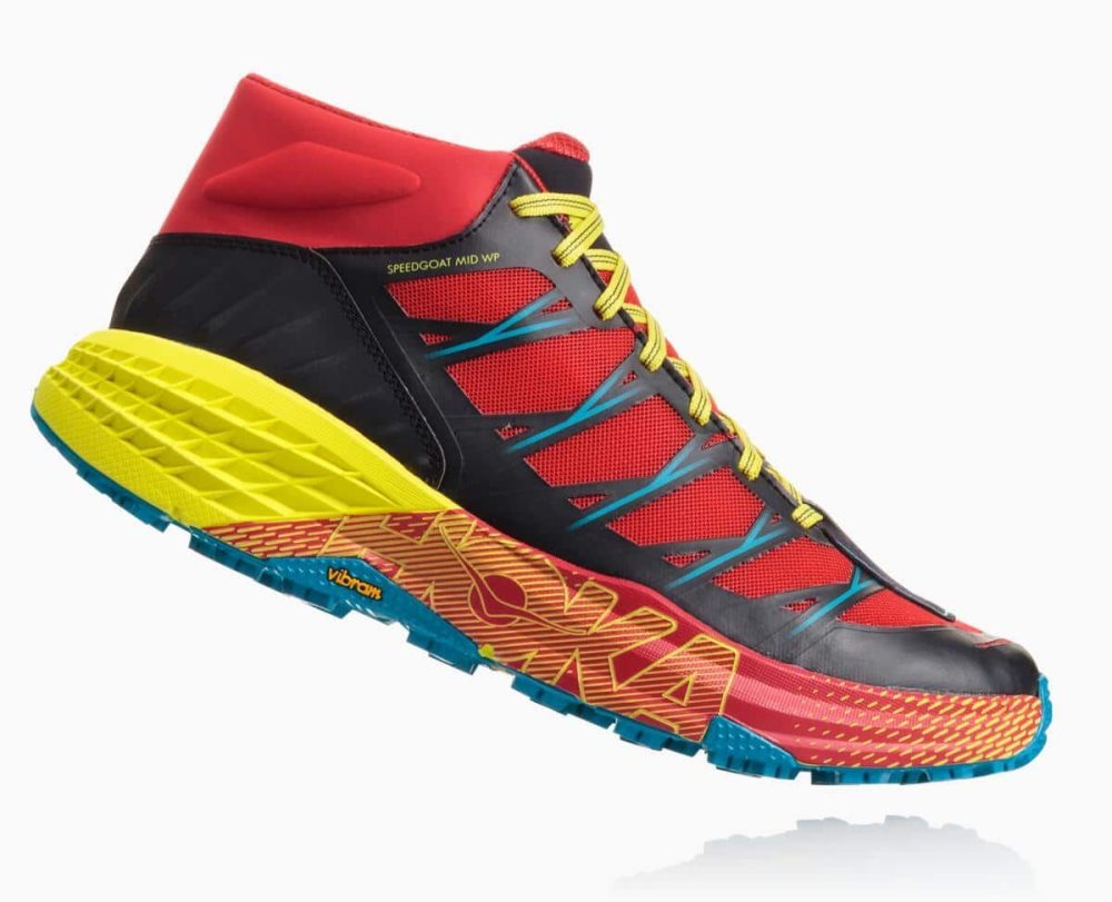 Botte Randonnée Hoka Speedgoat Mid Waterproof Homme Rouge Bleu | NMGQ89206