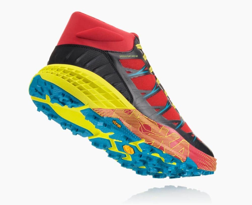 Botte Randonnée Hoka Speedgoat Mid Waterproof Homme Rouge Bleu | NMGQ89206