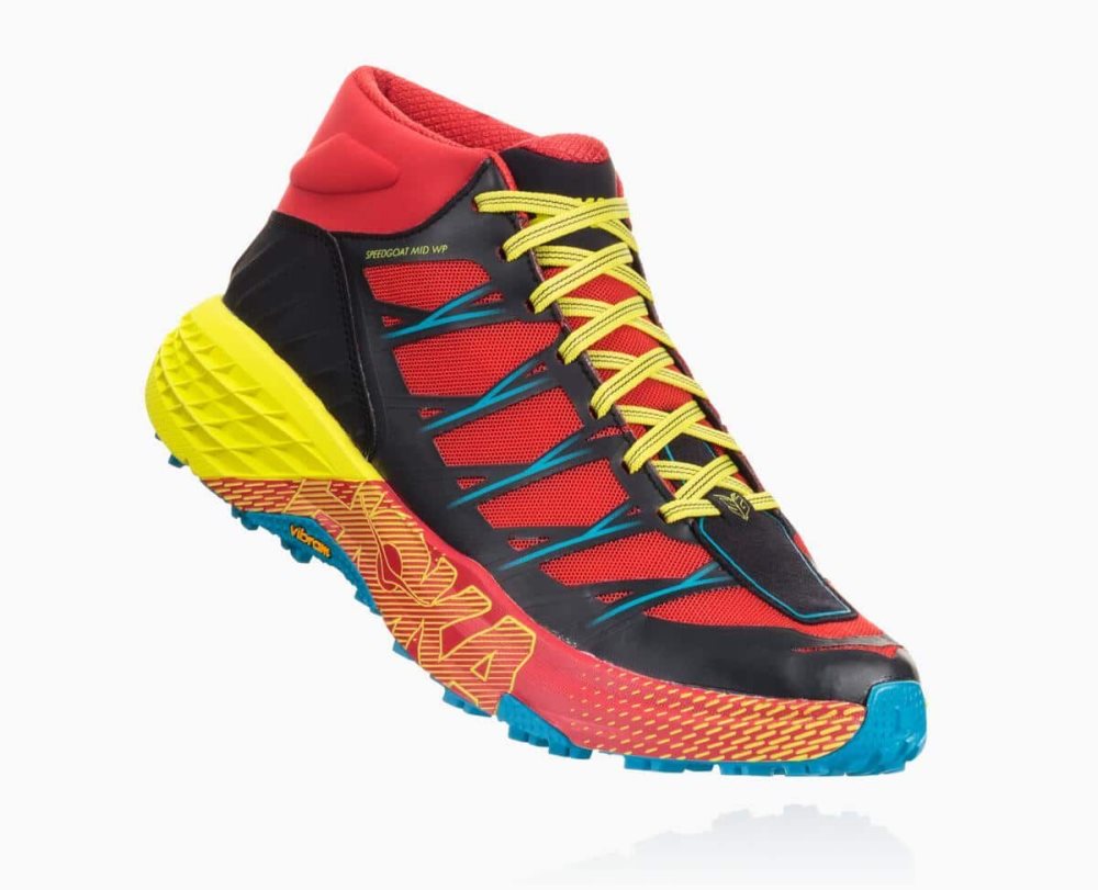 Botte Randonnée Hoka Speedgoat Mid Waterproof Homme Rouge Bleu | NMGQ89206