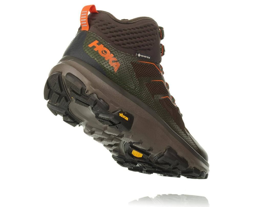 Botte Randonnée Hoka Toa GORE Homme Noir Vert Olive Orange | GMCT48576