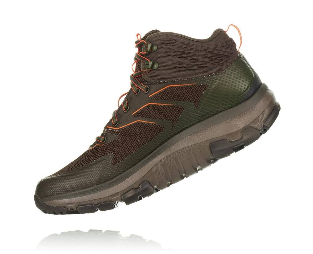 Botte Randonnée Hoka Toa GORE Homme Noir Vert Olive Orange | GMCT48576