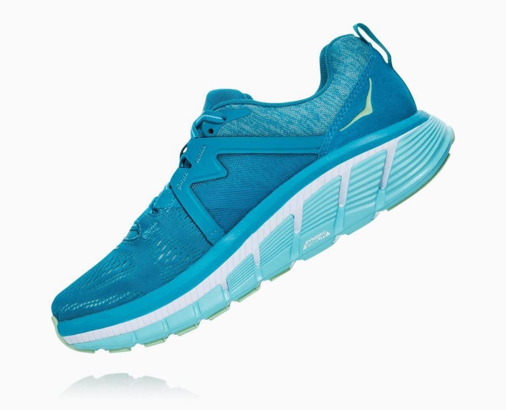 Chaussure Running Hoka Gaviota 2 Femme Bleu Vert Grise | VUEY04529