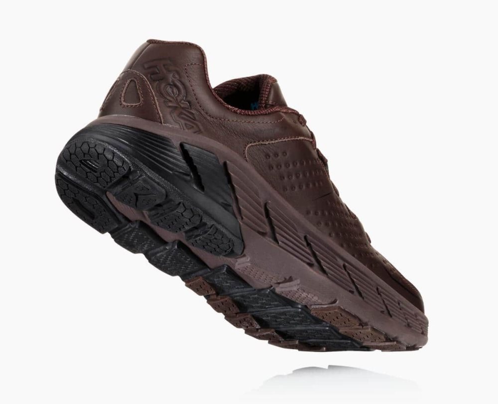 Chaussure Running Hoka Gaviota Leather Homme Cafe Noir | KTVO51078