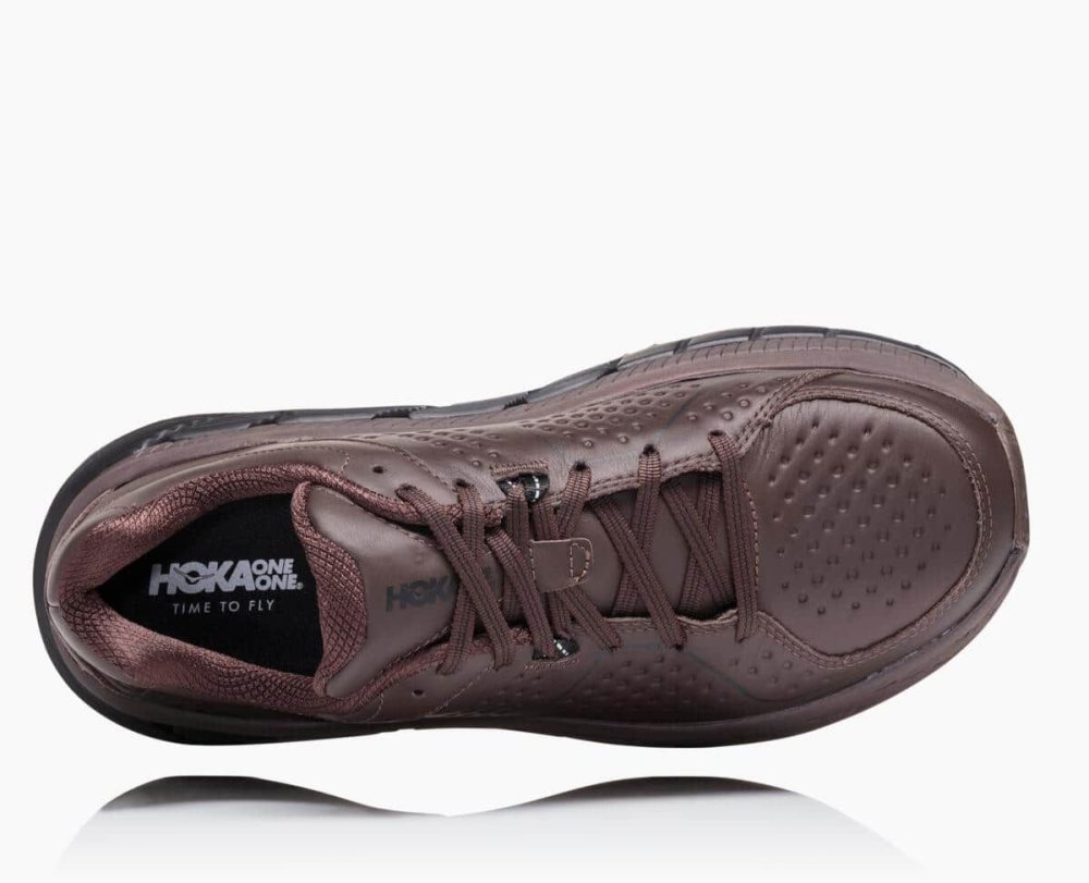 Chaussure Running Hoka Gaviota Leather Homme Cafe Noir | KTVO51078