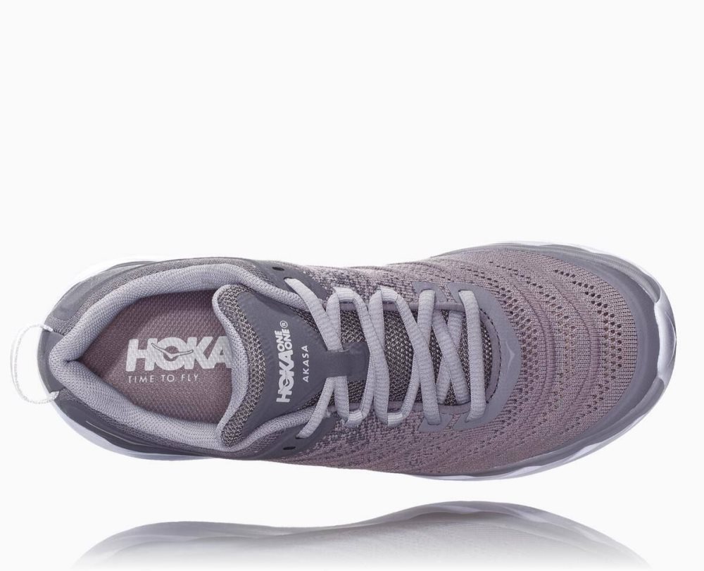 Chaussure de Marche Hoka Akasa Femme Grise Argent | HVOZ49651