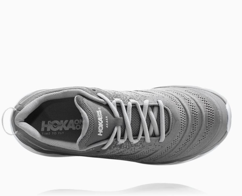 Chaussure de Marche Hoka Akasa Homme Grise Argent | KEFA37284