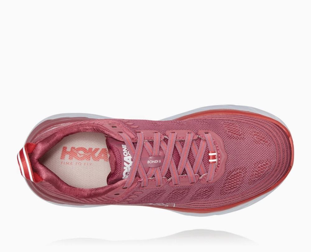 Chaussure de Marche Hoka Bondi 6 Femme Rose | NJFD75410