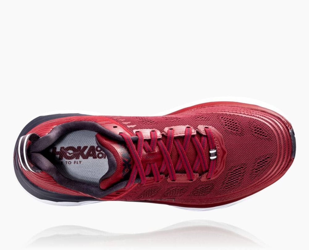 Chaussure de Marche Hoka Bondi 6 Homme Rouge Obsidienne | JVXZ48716