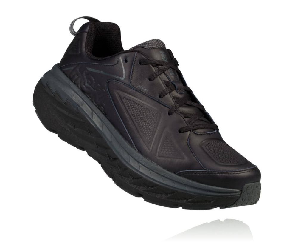 Chaussure de Marche Hoka Bondi Leather Homme Noir | TLKR56038