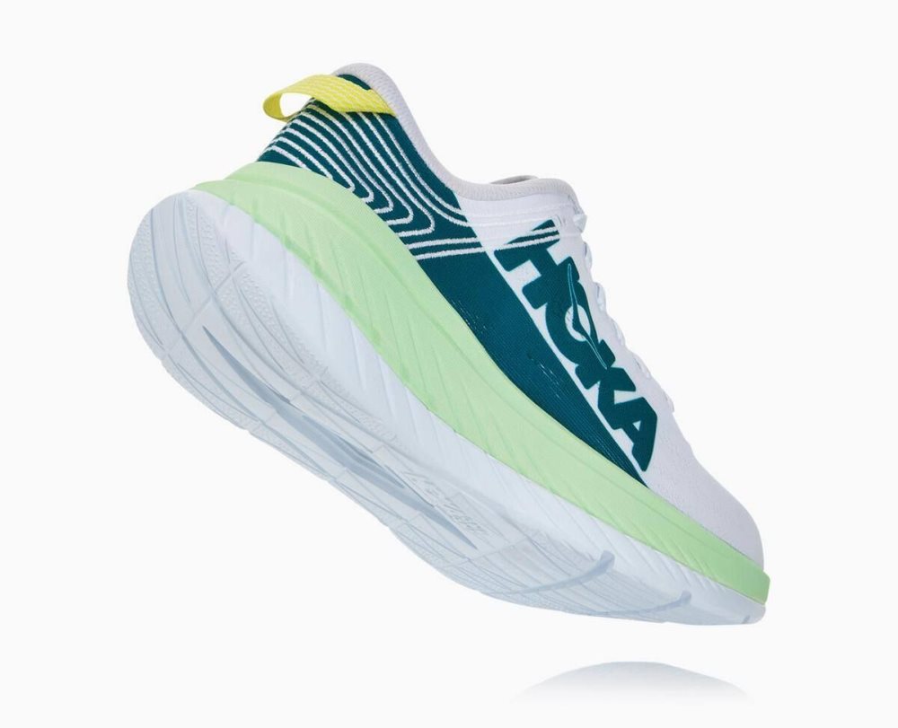 Chaussure de Marche Hoka Carbon X Homme Vert Grise Blanche | GLYT63751