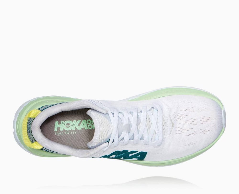 Chaussure de Marche Hoka Carbon X Homme Vert Grise Blanche | GLYT63751