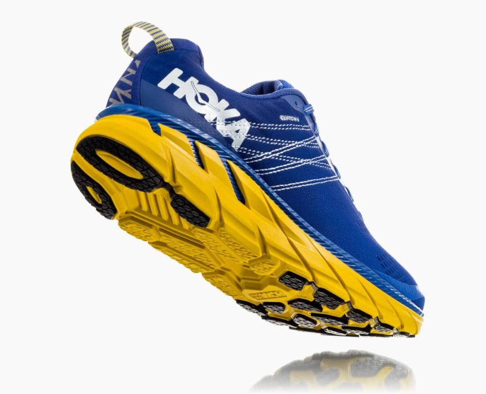 Chaussure de Marche Hoka Clifton 6 Homme Bleu Citron | OIYQ82167