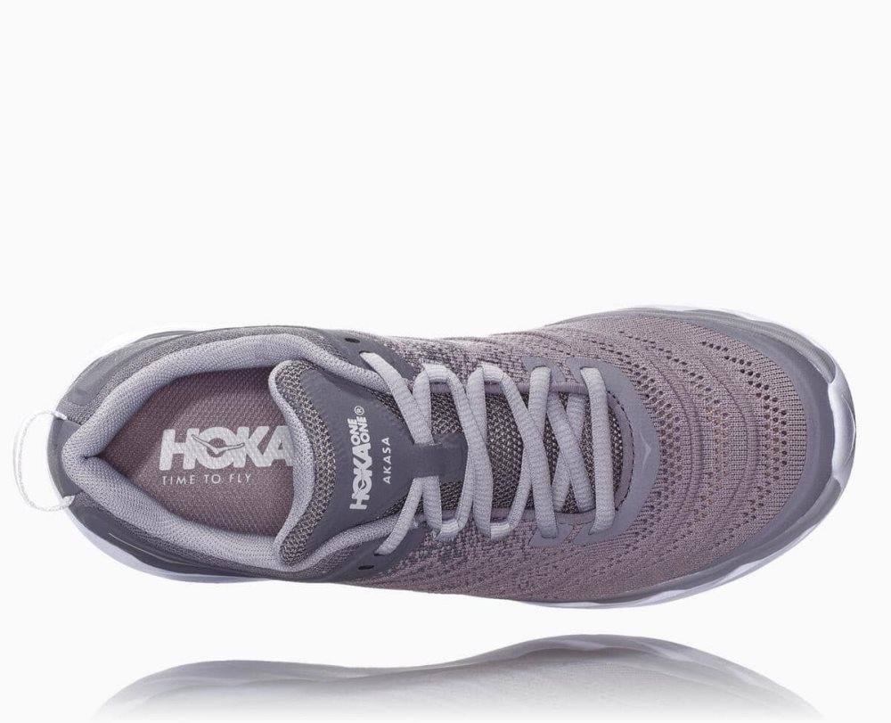 Chaussures De Récupération Hoka Akasa Femme Grise Argent | HTUG96581