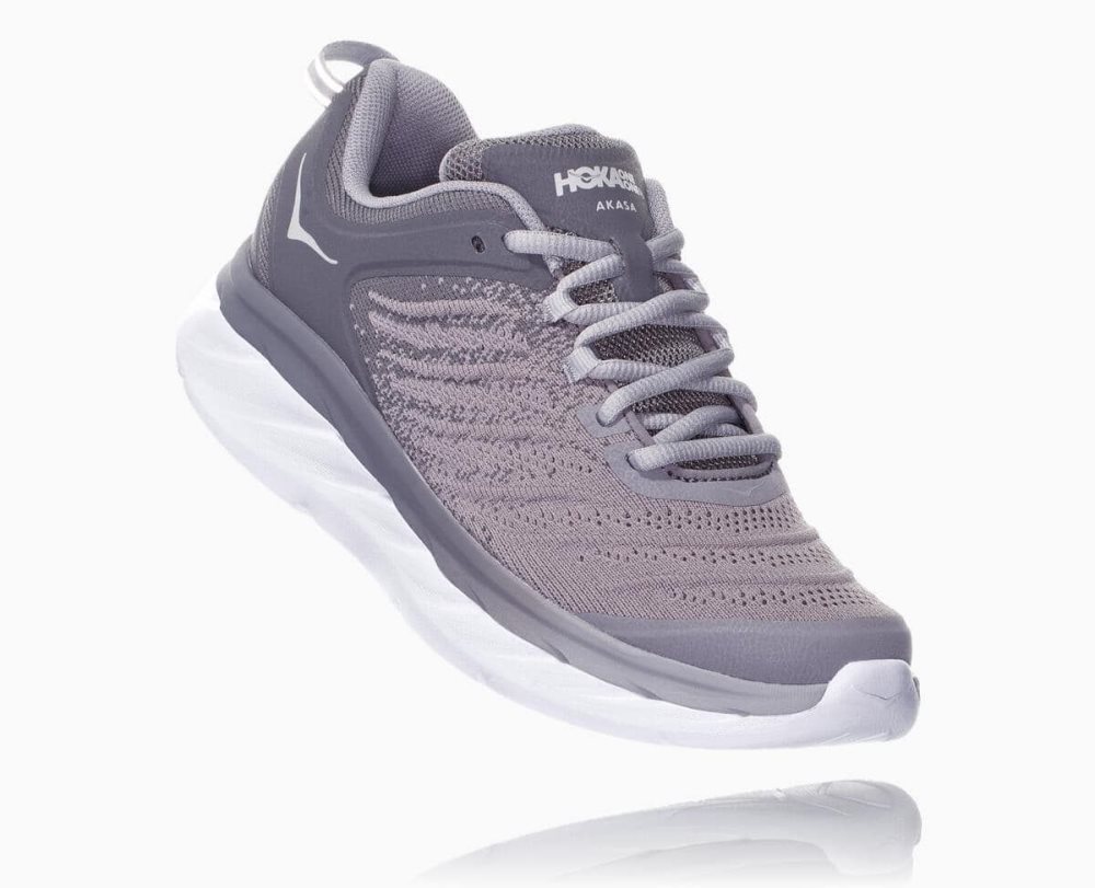 Chaussures De Récupération Hoka Akasa Femme Grise Argent | HTUG96581