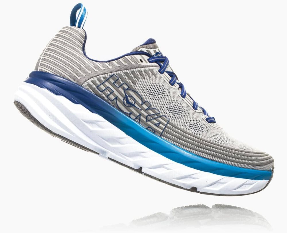 Chaussures De Récupération Hoka Bondi 6 Homme Bleu Grise | ETMW48670