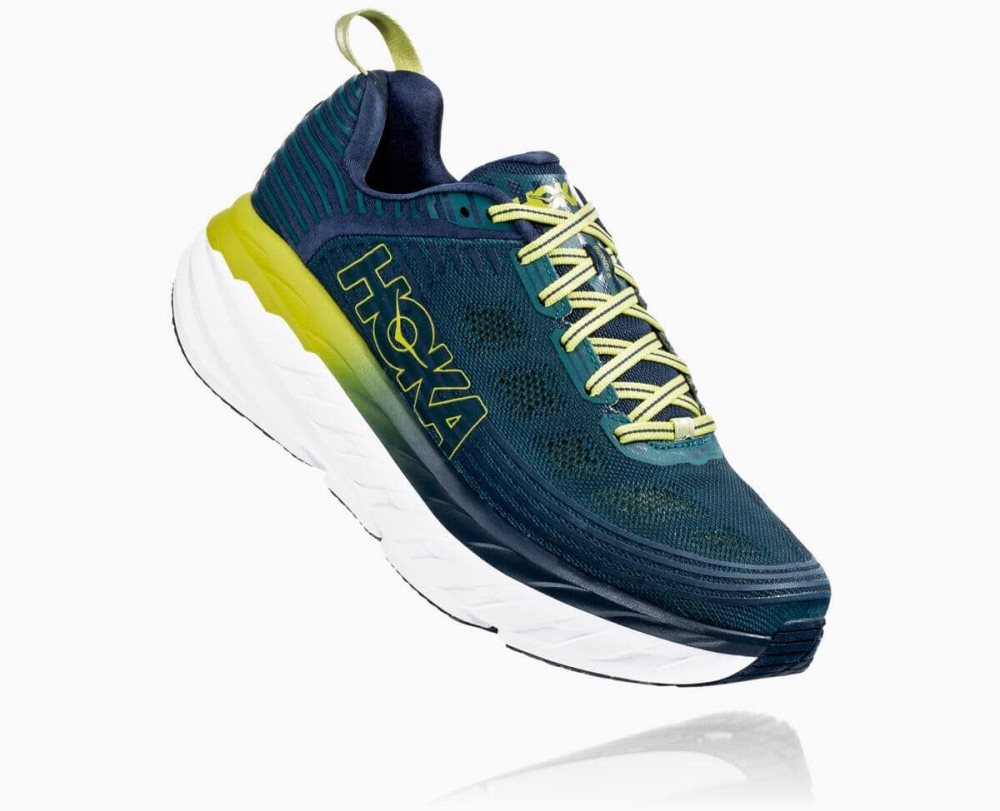 Chaussures De Récupération Hoka Bondi 6 Homme Turquoise Foncé Vert | QCJE42596