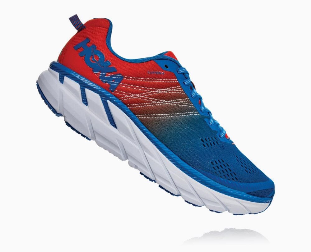 Chaussures De Récupération Hoka Clifton 6 Femme Rouge Bleu Royal Bleu | PSVB60814