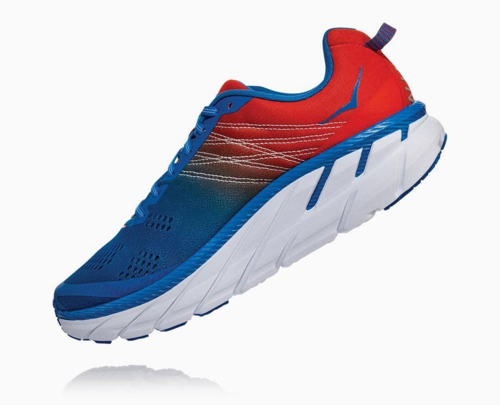 Chaussures De Récupération Hoka Clifton 6 Femme Rouge Bleu Royal Bleu | PSVB60814