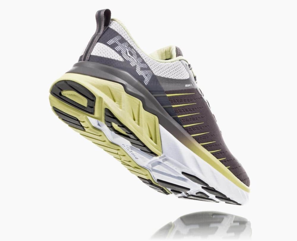 Chaussures Running Route Hoka Arahi 3 Homme Grise Vert Clair | YNAS52341